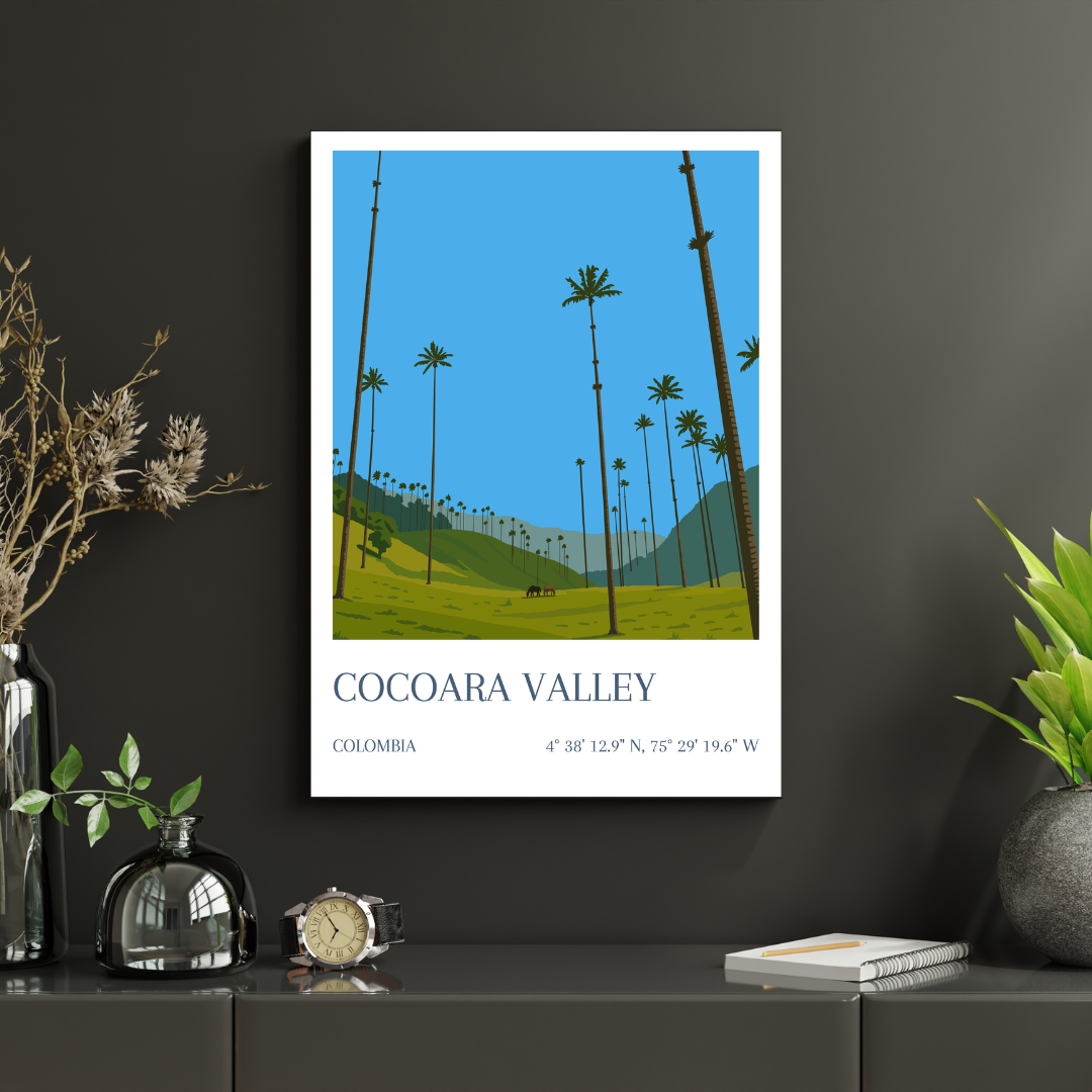 Affiche Vallée de Cocora Colombie en décoration murale