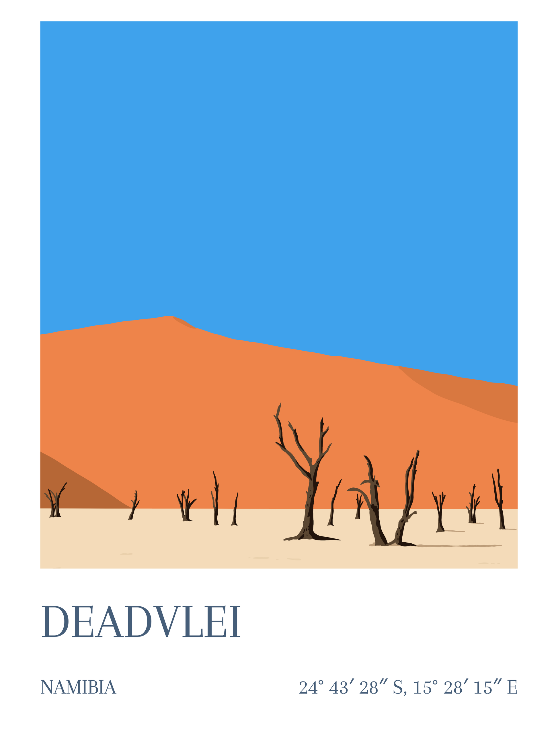 Affiche deadvleil Namibie désert du Namib et dunes