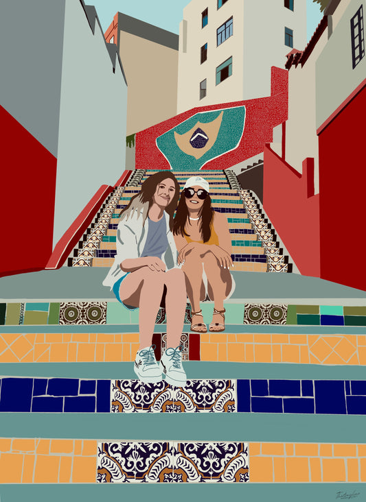 Portrait personnalisé - Fond complexe