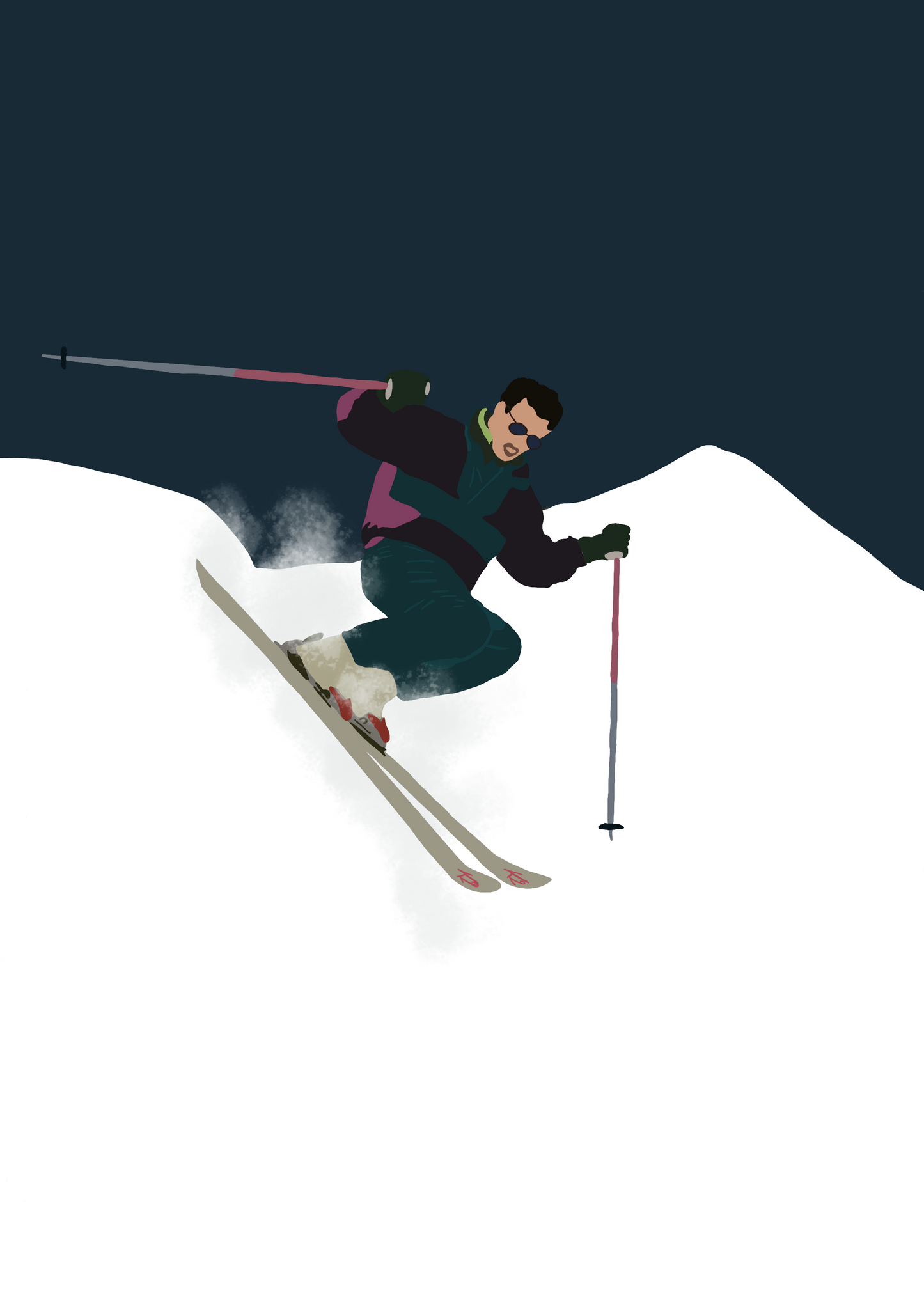 Illustration - Ski vintage